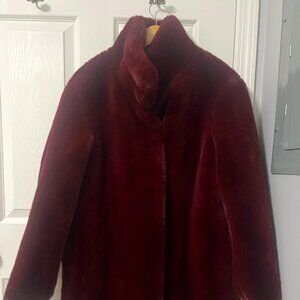 Mango M Velvet Red Coat
